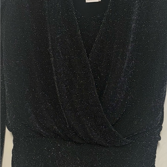 NWT Size 6 Elegant Black Wrap Dress! Beautiful! A glitter stunner! - Picture 9 of 11